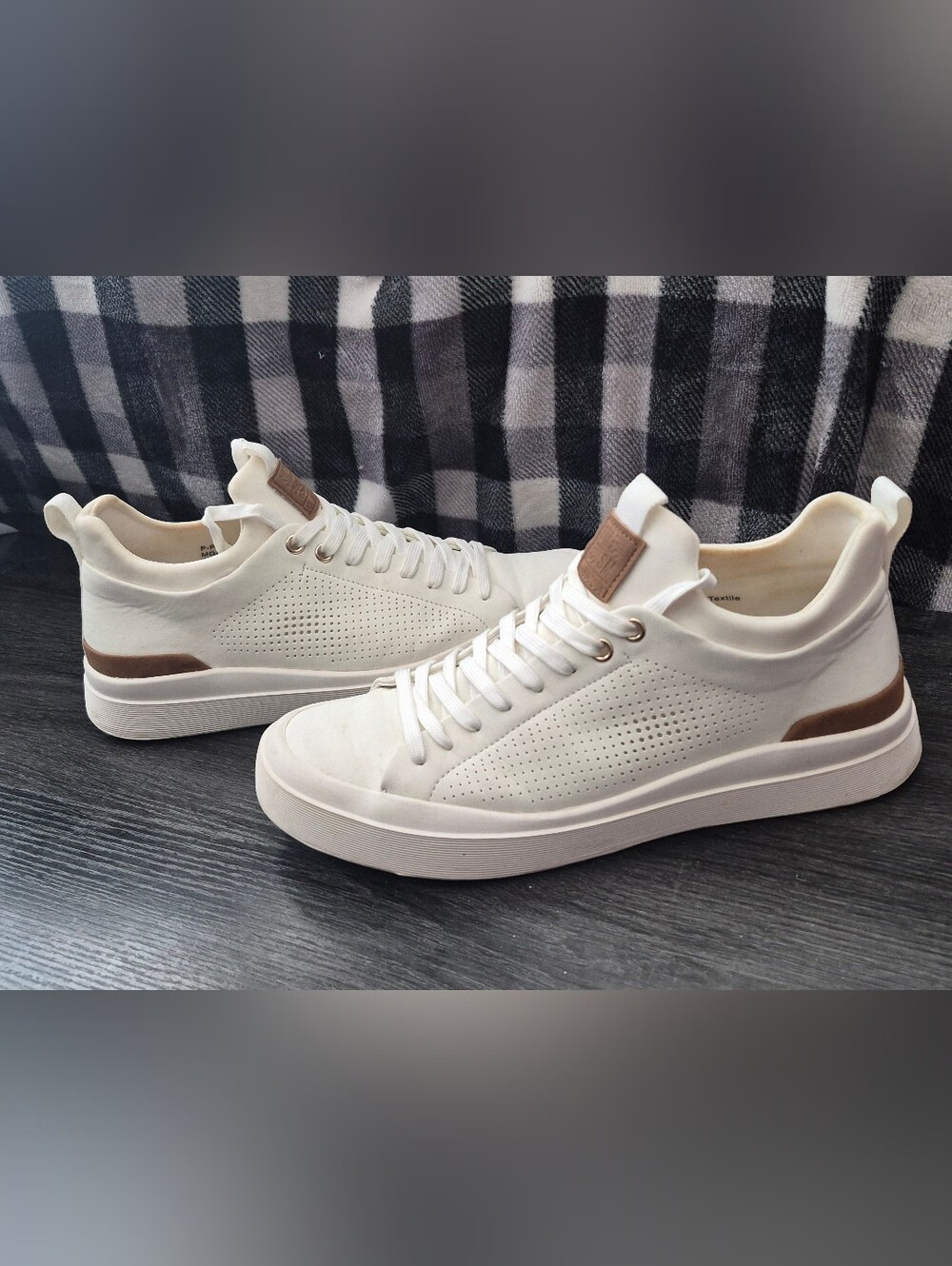 Steve Madden White High-Top Sneakers with Tan Accents